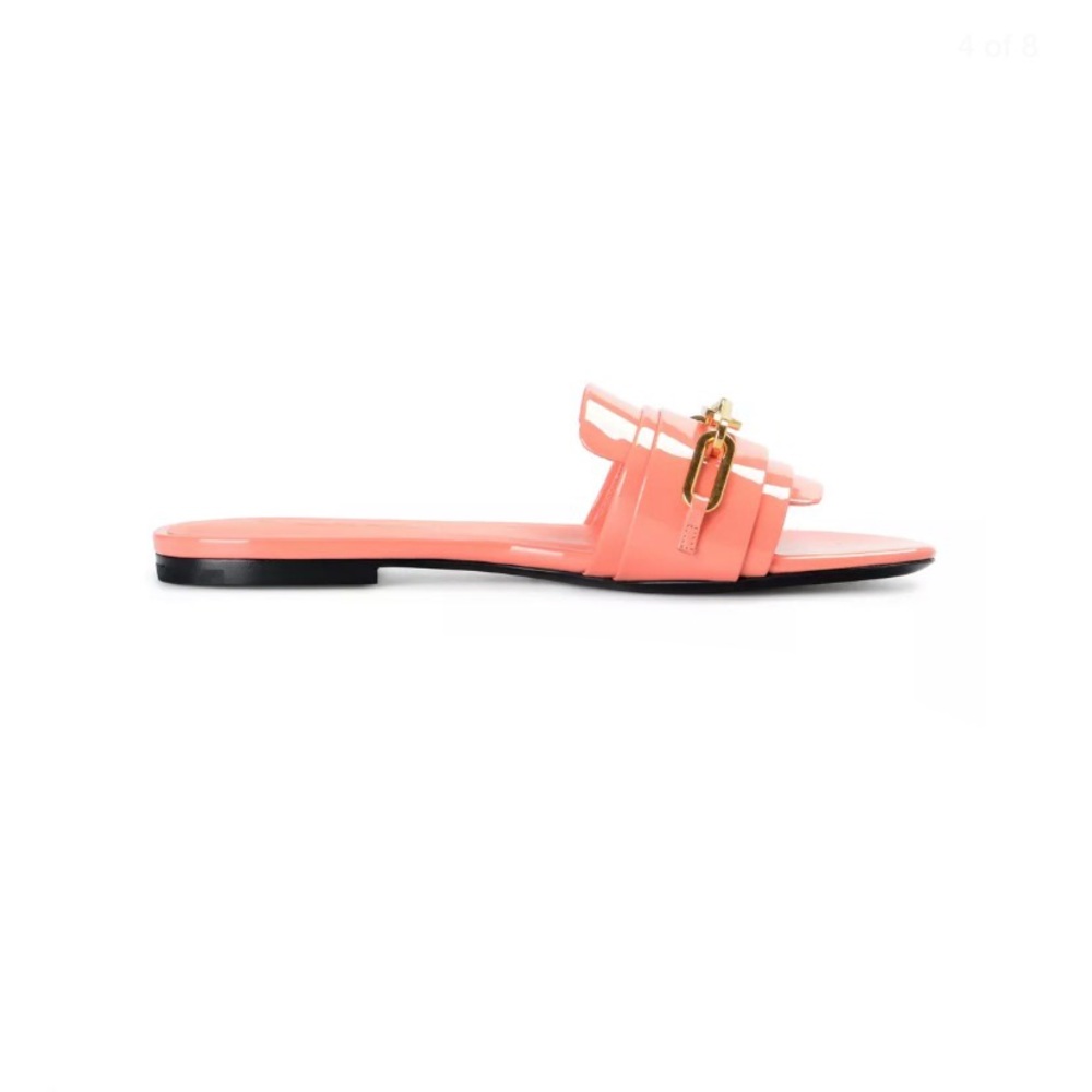 Burberry | ‘Coleford’ Patent Leather Flat Slides - Picture 9 of 16